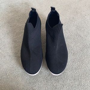 Black sock wedged sneaker heel- DKNY